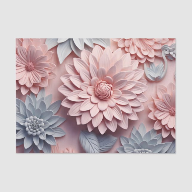 A 3D Flower Series Design 1 Tissue Paper (Front)
