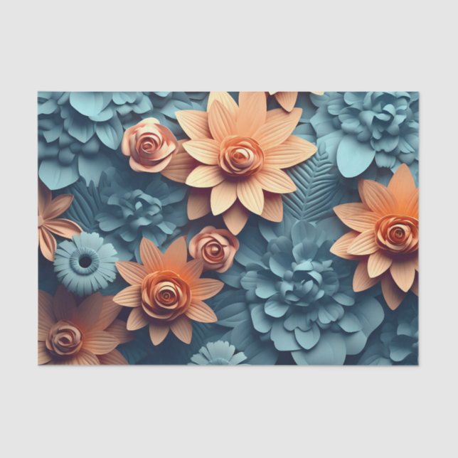 A 3D Flower Series Design 3 Tissue Paper (Front)
