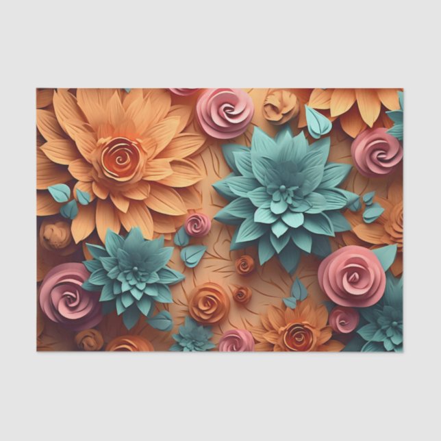 A 3D Flower Series Design 6 Tissue Paper (Front)