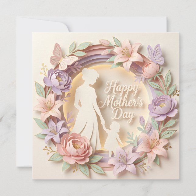 A 3D Papercut Mother's Day Card (Front)