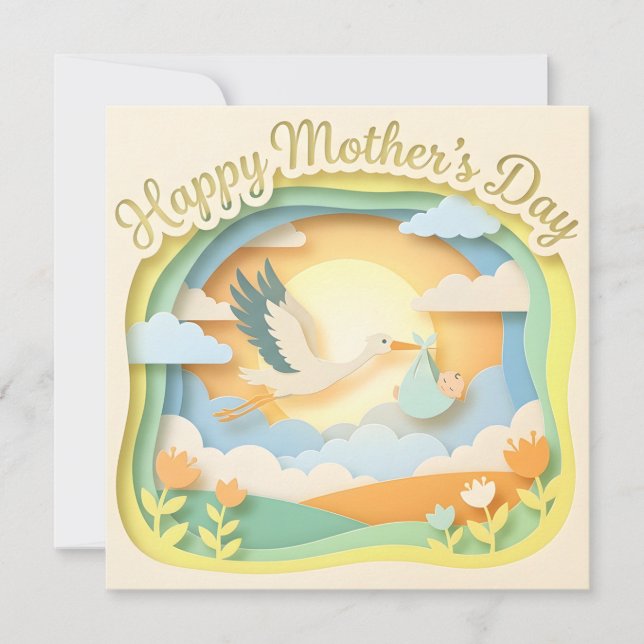 A 3D Papercut Mother's Day Card (Front)