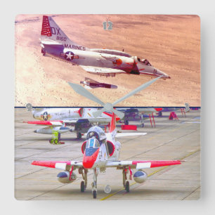 A-4 SKYHAWK SQUARE WALL CLOCK