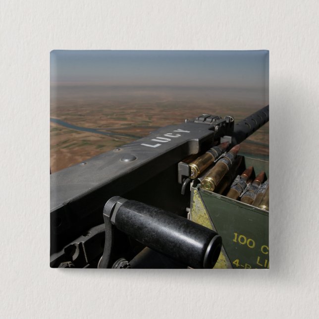 A 50 calibre machine gun 15 cm square badge (Front)