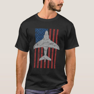 A-6 Intruder A6 Jet Aeroplane Flag Red White Blue T-Shirt