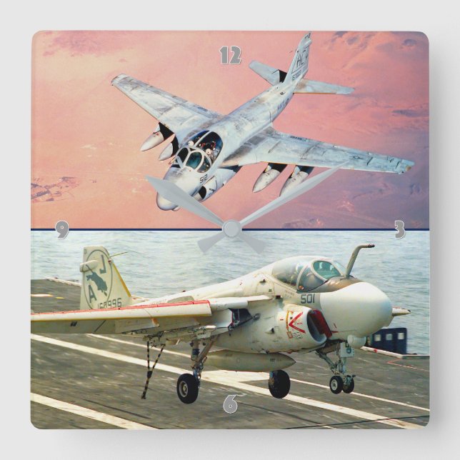 A-6 INTRUDER SQUARE WALL CLOCK (Front)