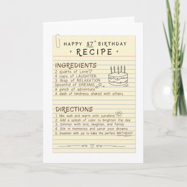 A 87th Birthday Card for Grandma (Front)