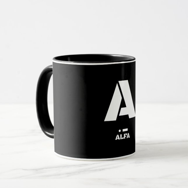 A (Alfa) NATO Phonetic Alphabet & Morse Code Mug (Front Left)
