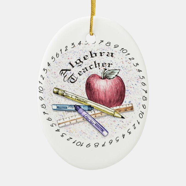 A Algebra Teacher Ceramic Tree Decoration (Front)