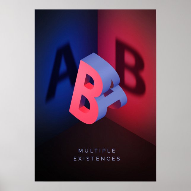 A and B 3d illusion efect Poster (Front)