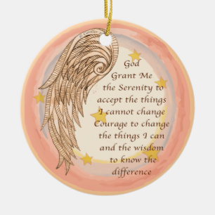 A Angel Serenity Prayer Ceramic Tree Decoration
