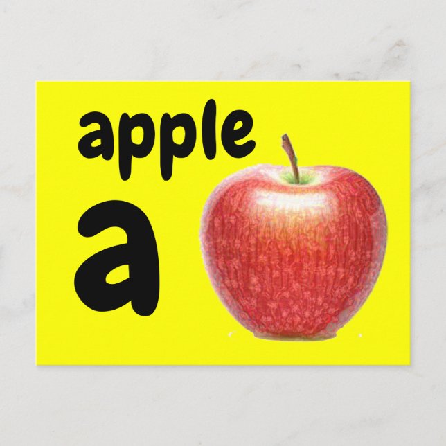 a - apple flash card (Front)