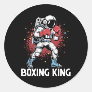 A Astronaut Boxing King Boxer Sports Strength Athl Classic Round Sticker