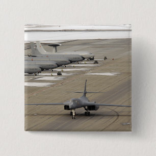A B-1B Lancer arrives at Eielson Air Force Base 15 Cm Square Badge