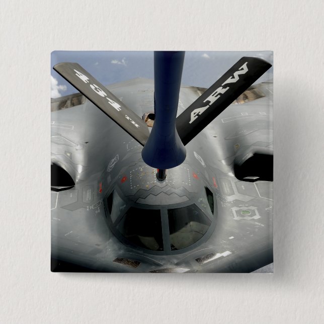 A B-2 Spirit aircraft getting in position 15 Cm Square Badge (Front)