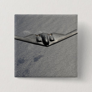 A B-2 Spirit flies over the Pacific Ocean 15 Cm Square Badge