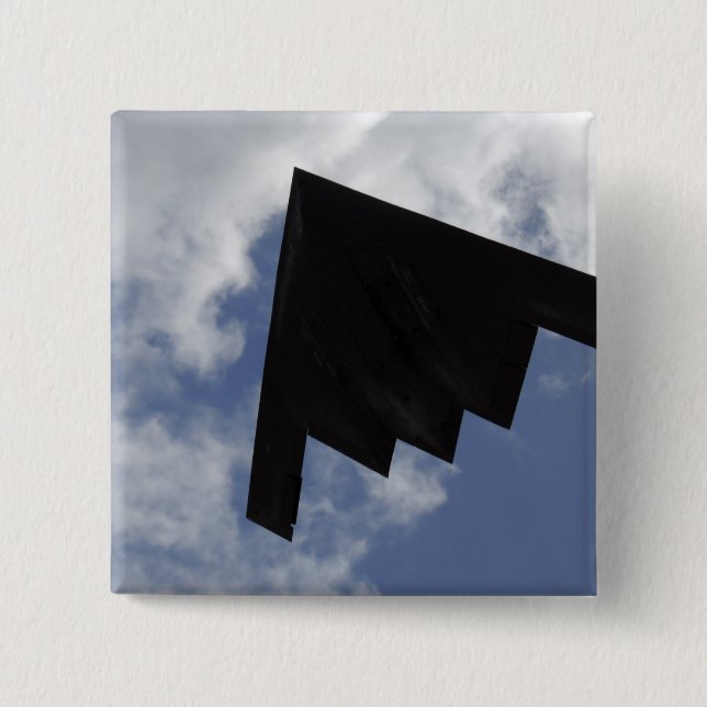 A B-2 Spirit in flight 15 Cm Square Badge (Front)