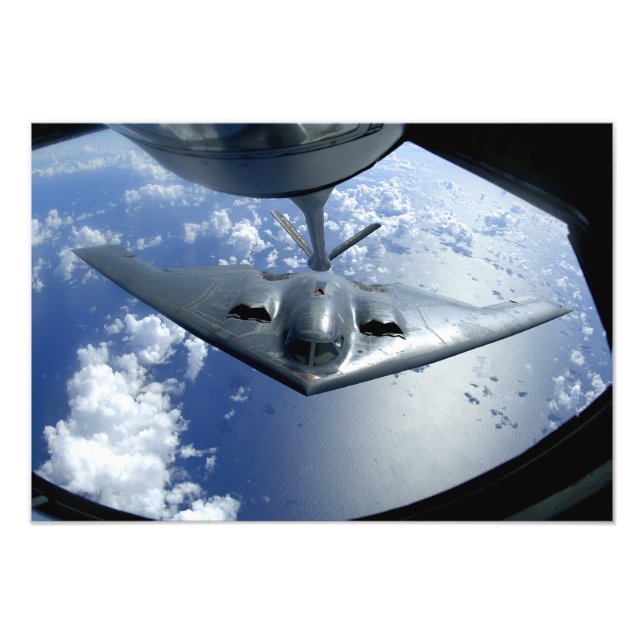 A B-2 Spirit moves into position for refueling Photo Print (Front)