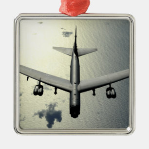 A B-52 Stratofortress in flight 2 Metal Ornament