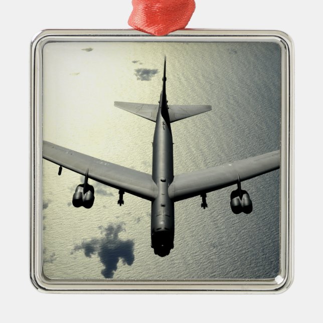 A B-52 Stratofortress in flight 2 Metal Ornament (Front)