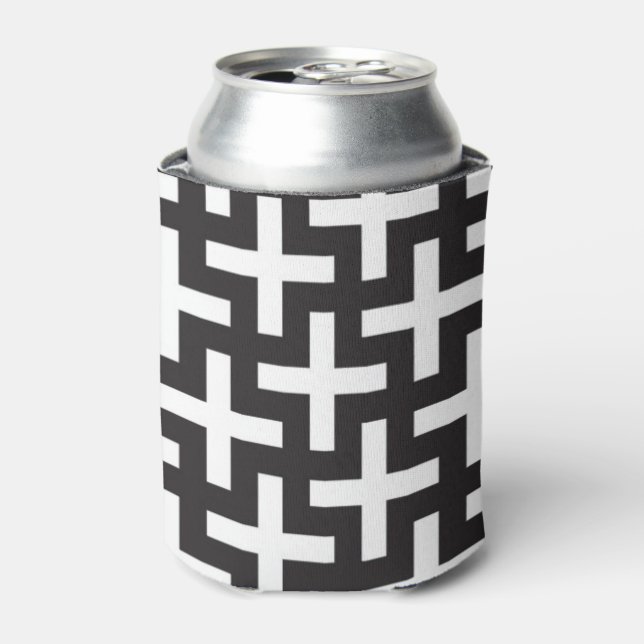 A b&w patterns made with 'plus' sign can cooler (Can Front)