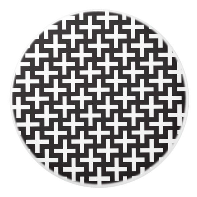 A b&w patterns made with 'plus' sign ceramic knob (Front)