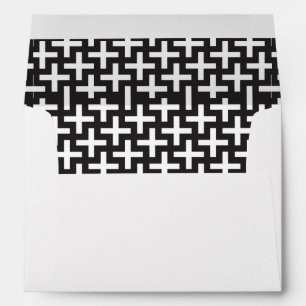 A b&w patterns made with 'plus' sign envelope