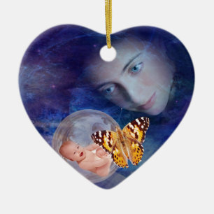 A baby and mother's joy ceramic ornament