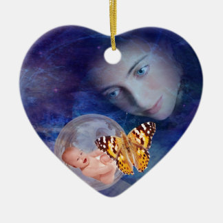 A baby and mother's joy ceramic ornament