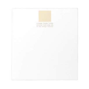A Baby Beige Toksie Turbie Notepad