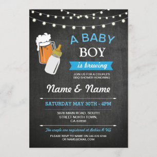 A Baby Boy Brewing Shower Beers Blue Chalk Invite