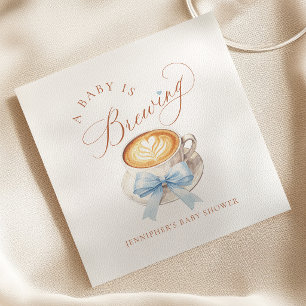 A Baby Boy Is Brewing Baby Shower Napkins