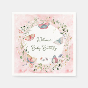 A Baby Butterfly Is On Her Way Baby Shower Napkin