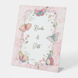 A Baby Butterfly Is On Her Way Baby Shower Pedestal Sign