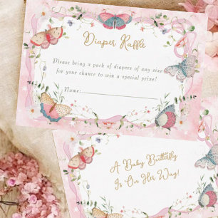 A Baby Butterfly Is On Her Way Diaper Raffle Enclosure Card