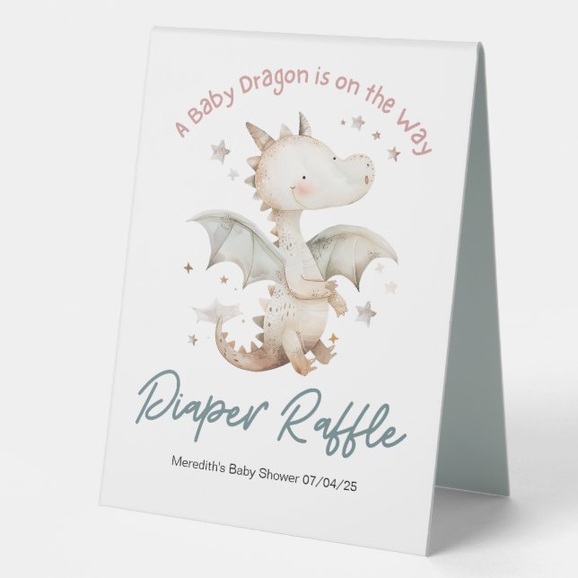 A Baby Dragon is on the Way Diaper Raffle  (Front)