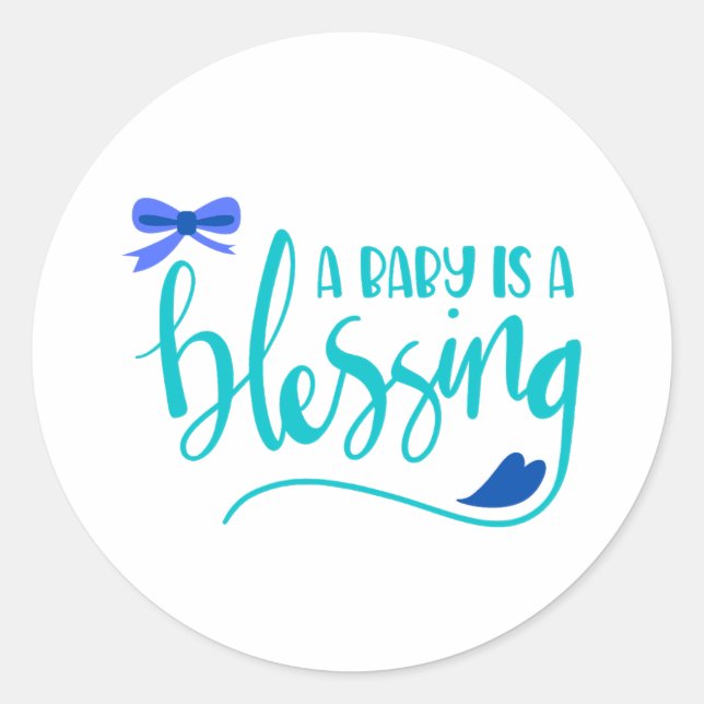 A Baby is A Blessing, Boy Classic Round Sticker (Front)