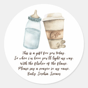A baby is brewing baby - Prayer candle label