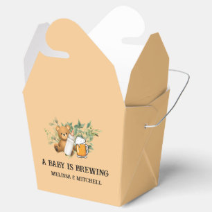 A baby is brewing baby shower chinese take out favour box