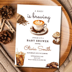 A Baby Is Brewing Baby Shower, Coffee Baby Shower Invitation
