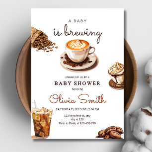 A Baby Is Brewing Baby Shower, Coffee Baby Shower Invitation