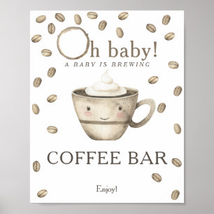 A baby is brewing baby shower Coffee bar Poster