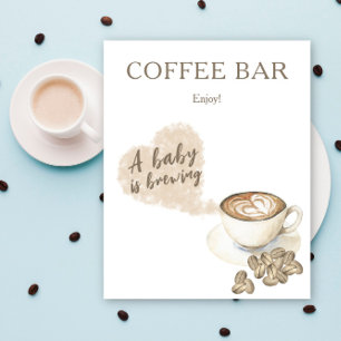 A baby is brewing baby shower Coffee bar Poster