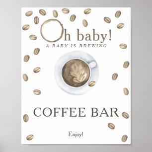A baby is brewing baby shower Coffee bar Poster
