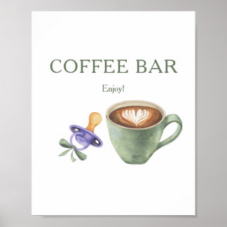 A baby is brewing baby shower Coffee bar Poster