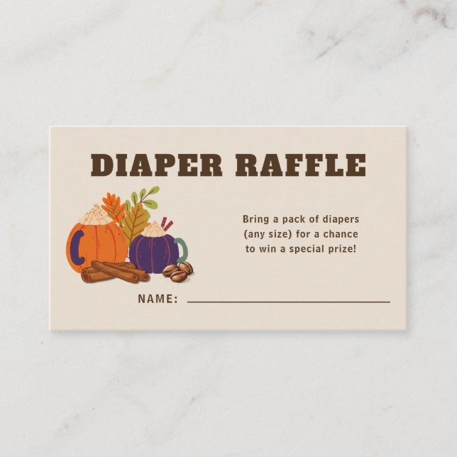 A Baby Is Brewing Baby Shower Diaper Raffle Enclosure Card (Front)