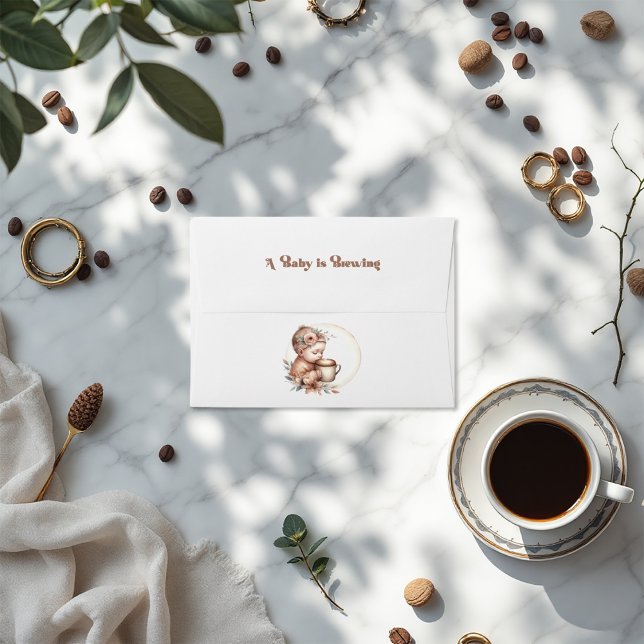 A Baby is Brewing Baby Shower Envelope (A Baby is Brewing Baby Shower Envelope)