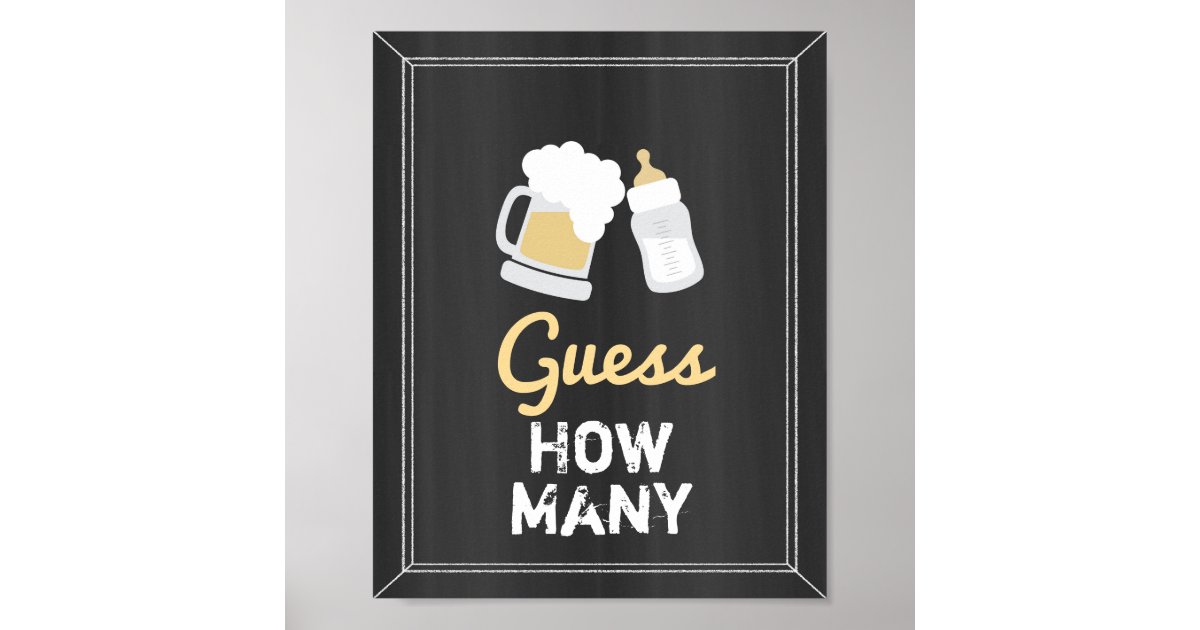 A Baby is Brewing Baby Shower Guess How Many Game Poster