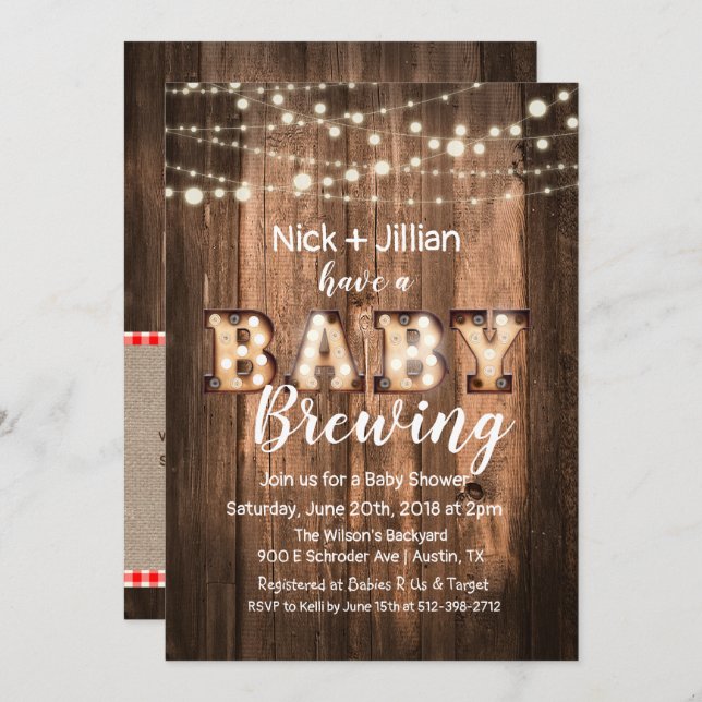 A Baby is Brewing Baby Shower Invitation (Front/Back)
