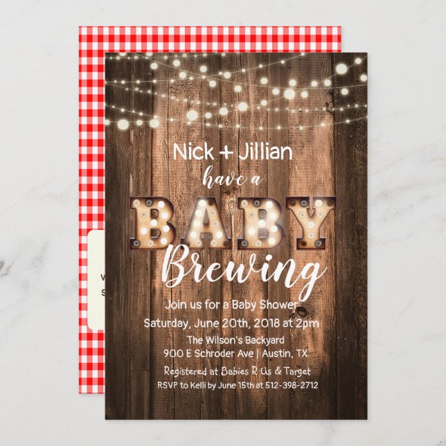 A Baby is Brewing Baby Shower Invitation (Front/Back)