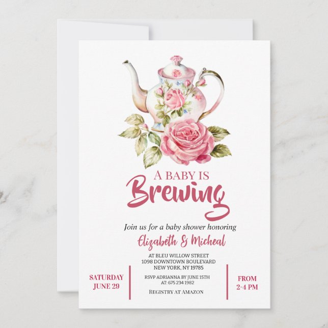 A Baby is Brewing Baby Shower Invitation (Front)